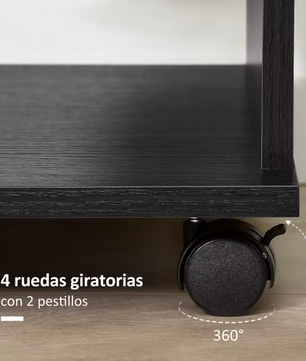 Kledingkast met Wielen – Open Planken en Hangrail, 80×40×128 cm