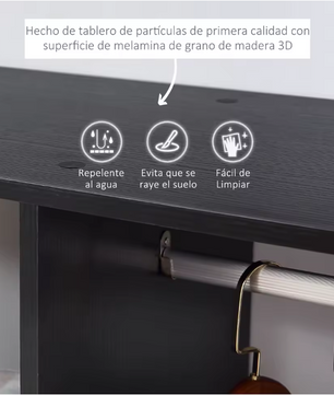 Kledingkast met Wielen – Open Planken en Hangrail, 80×40×128 cm