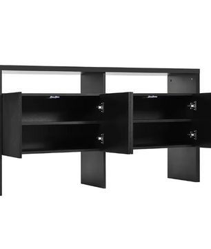 Dressoir met 4 Deuren en 2 Open Vakken – Modern Opbergmeubel 140×35×75 cm