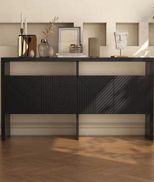 Dressoir met 4 Deuren en 2 Open Vakken – Modern Opbergmeubel 140×35×75 cm