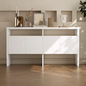 Dressoir met 4 Deuren en 2 Open Vakken – Modern Opbergmeubel 140×35×75 cm