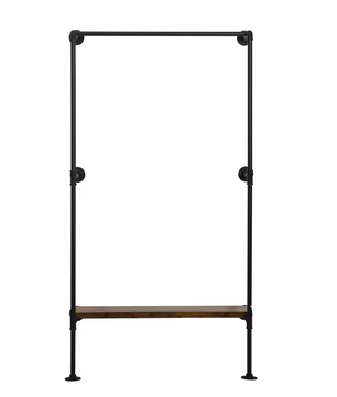 Wandgemonteerde Kledingkast – Industrieel Kledingrek met MDF Plank en Stalen Buis