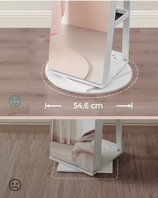 Sieradenkast met LED en Spiegel – 360° Draaibaar met Planken