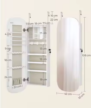 Sieradenkast met Spiegel – Wandmodel met LED-Verlichting