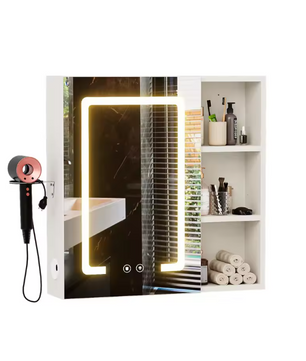 LED Badkamer Spiegelkast – Anti-condens Wandkast met Wastafel en Organizer