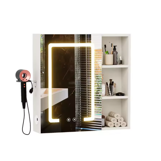 LED Badkamer Spiegelkast – Anti-condens Wandkast met Wastafel en Organizer