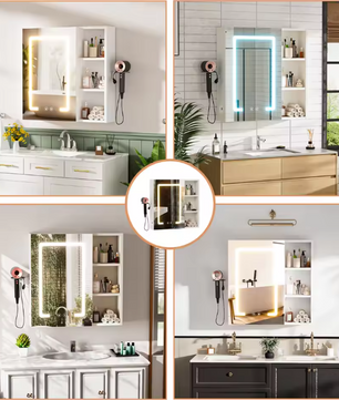 LED Badkamer Spiegelkast – Anti-condens Wandkast met Wastafel en Organizer