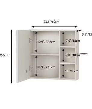 LED Badkamer Spiegelkast – Anti-condens Wandkast met Wastafel en Organizer