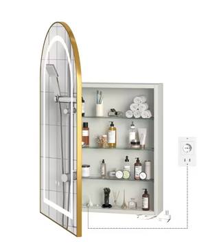 Massief Houten Badkamer Spiegelkast – LED, Anti-condens en Opbergruimte