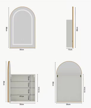 Massief Houten Badkamer Spiegelkast – LED, Anti-condens en Opbergruimte