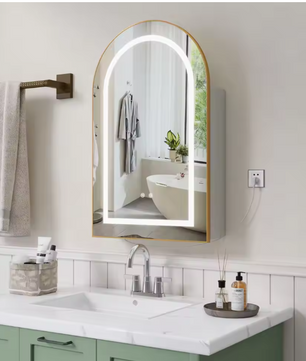 Massief Houten Badkamer Spiegelkast – LED, Anti-condens en Opbergruimte