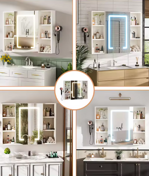 Nordic Aluminium Badkamer Spiegelkast – LED, Anti-condens en Opbergruimte