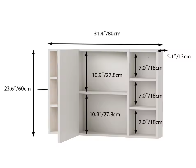 Nordic Aluminium Badkamer Spiegelkast – LED, Anti-condens en Opbergruimte