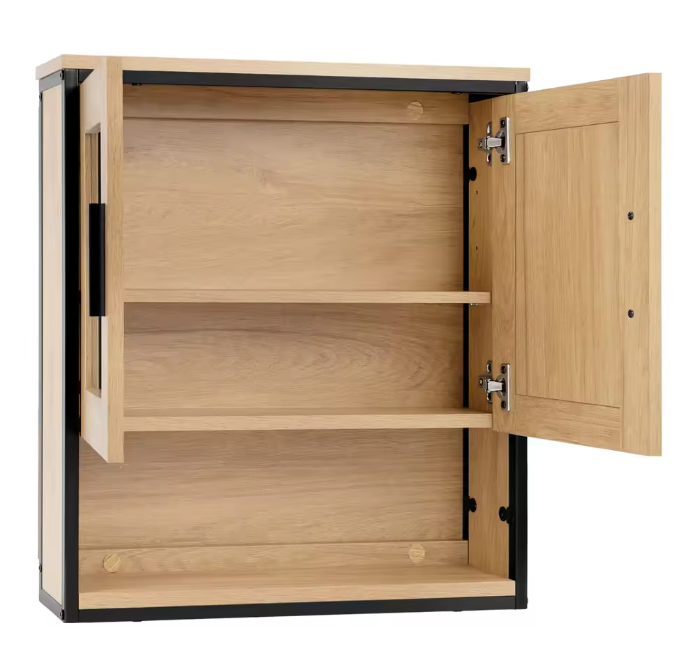 Hangende Badkamerkast met 2 Spiegels – Wandkast met Verstelbare Planken