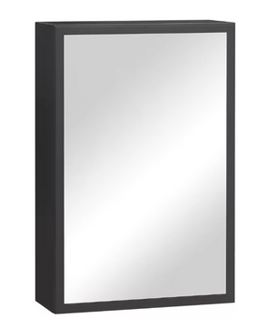 Badkamerspiegelkast met 3 Lagen – Wandkast met Spiegel en Opbergruimte, Zwart