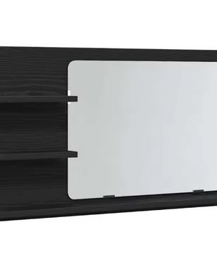 Badkamerspiegelkast Zwart Eiken – Wandkast met Opbergruimte en Vaste Planken