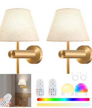 Draadloze RGB LED Wandlamp – Oplaadbaar & Dimbaar met Afstandsbediening