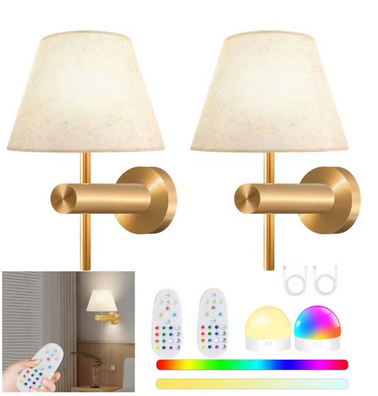 Draadloze RGB LED Wandlamp – Oplaadbaar & Dimbaar met Afstandsbediening