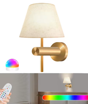 Draadloze RGB LED Wandlamp – Oplaadbaar & Dimbaar met Afstandsbediening