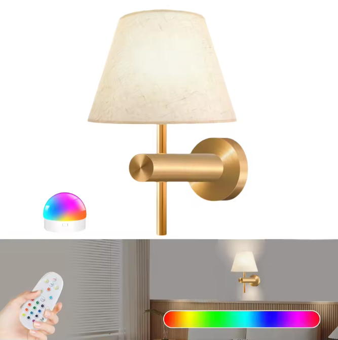 Draadloze RGB LED Wandlamp – Oplaadbaar & Dimbaar met Afstandsbediening