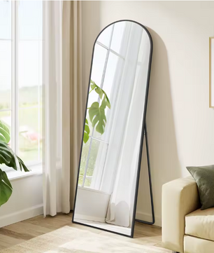 Boogvormige Volledige Lengte Spiegel 150×40 cm – Aluminium Frame en Gehard Glas