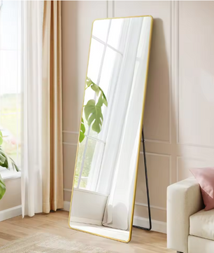 Volledige Lengte Spiegel 160×50 cm – Rechthoekig Frame en Gehard Glas