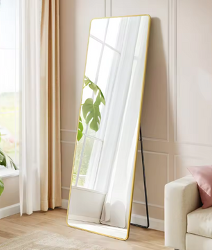 Volledige Lengte Spiegel 160×50 cm – Rechthoekig Frame en Gehard Glas