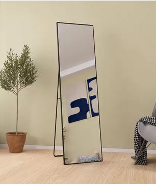 Volledige Lengte Spiegel 140×40 cm – Aluminium Frame en Metalen Standaard