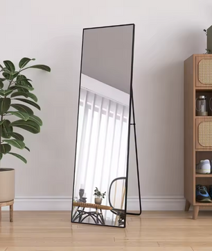 Volledige Lengte Spiegel 140×40 cm – Aluminium Frame en Metalen Standaard