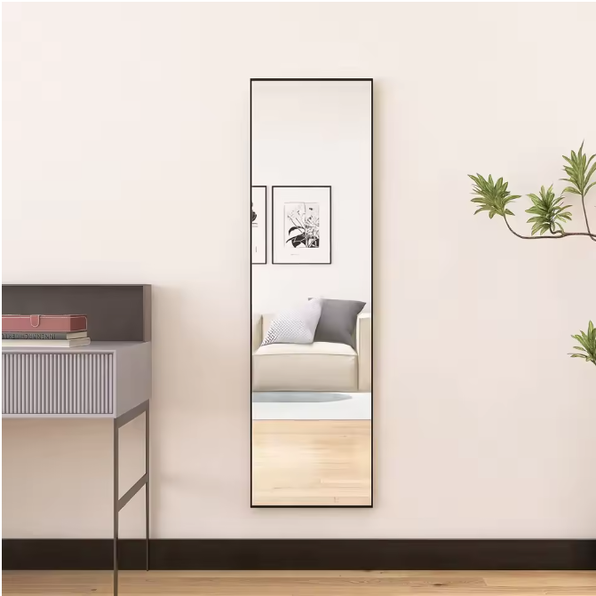 Volledige Lengte Spiegel 140×40 cm – Aluminium Frame en Metalen Standaard
