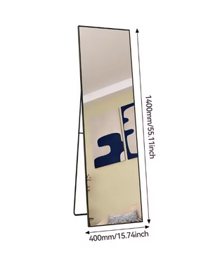 Volledige Lengte Spiegel 140×40 cm – Aluminium Frame en Metalen Standaard
