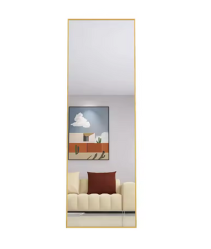 Volledige Lengte Spiegel 165×60 cm – Goudkleurig Frame en Verstelbare Standaard