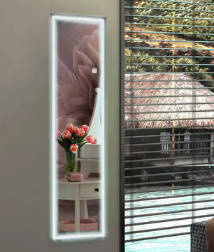 LED Volledige Lengte Spiegel 150×40 cm – 3 Lichtkleuren en Aanraakschakelaar