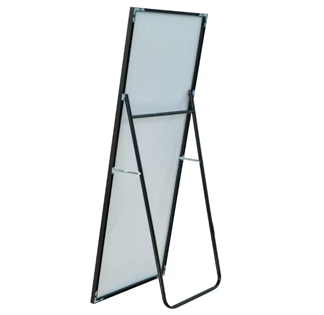 Volledige Lengte Vloerspiegel 180×80 cm – Zwart Metalen Frame en Gehard Glas