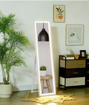 LED Volledige Lengte Spiegel 160×40 cm – Staand, Wandmontage en Touch Bedienbaar