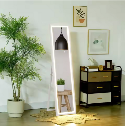 LED Volledige Lengte Spiegel 160×40 cm – Staand, Wandmontage en Touch Bedienbaar