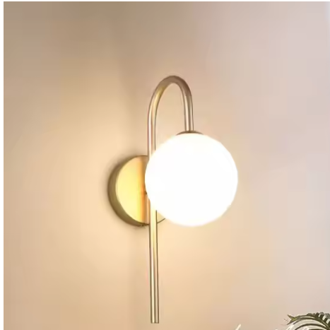 Moderne LED Wandlamp – Zwart Goud met Glazen Bol, G9 Fitting