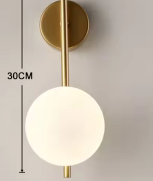 Moderne LED Wandlamp – Zwart Goud met Glazen Bol, G9 Fitting