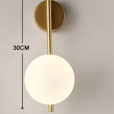Moderne LED Wandlamp – Zwart Goud met Glazen Bol, G9 Fitting