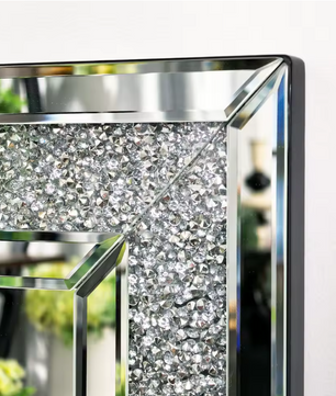 Volledige Lengte Spiegel 120×60 cm – Diamantdesign en RGB LED-Verlichting