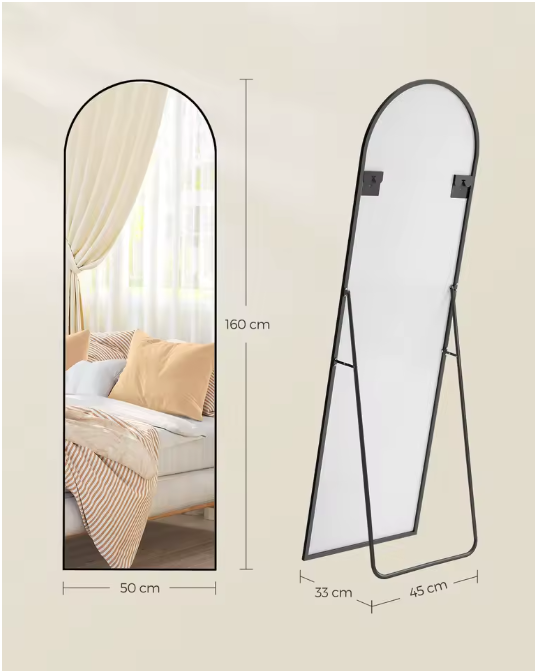 Volledige Lengte Spiegel 120×60 cm – Diamantdesign en RGB LED-Verlichting