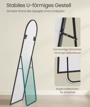 Volledige Lengte Spiegel 120×60 cm – Diamantdesign en RGB LED-Verlichting