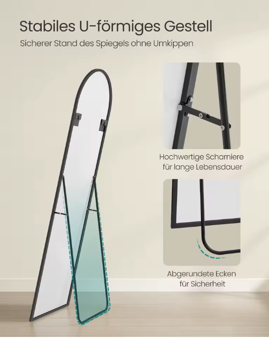 Volledige Lengte Spiegel 120×60 cm – Diamantdesign en RGB LED-Verlichting