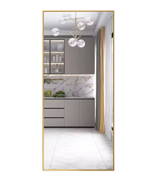 Volledige Lengte Spiegel 180×80 cm – Goudkleurig Frame en Staande Standaard