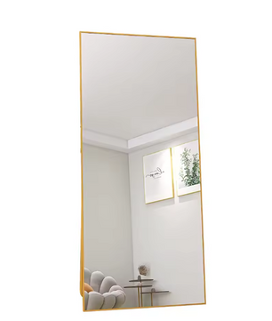 Volledige Lengte Spiegel 180×80 cm – Goudkleurig Frame en 2-in-1 Staand/Wandmodel