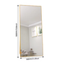 Gebogen Volledige Lengte Spiegel – Goudkleurig Aluminium Frame en Staand/Wandmodel
