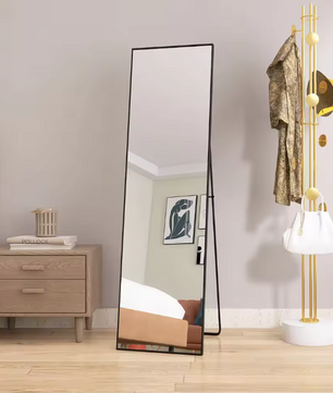 Rechthoekige Volledige Lengte Spiegel – Aluminium Frame en Ophang/Staand Gebruik