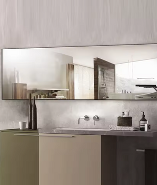 Rechthoekige Volledige Lengte Spiegel – Aluminium Frame en Ophang/Staand Gebruik