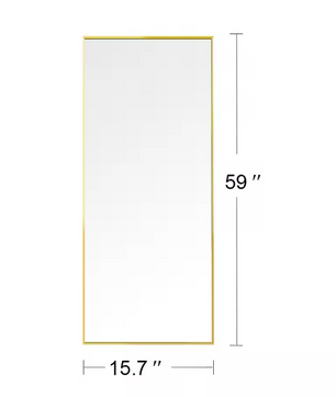 Rechthoekige Volledige Lengte Spiegel – Aluminium Frame en Ophang/Staand Gebruik