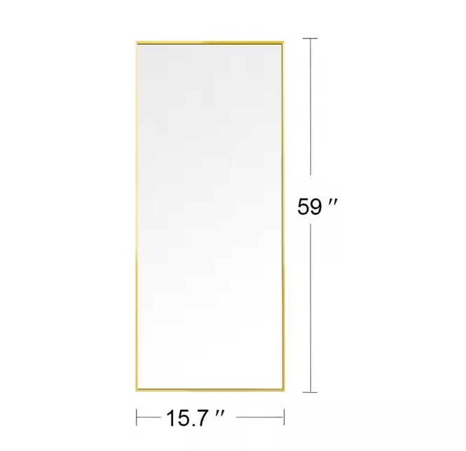 Rechthoekige Volledige Lengte Spiegel – Aluminium Frame en Ophang/Staand Gebruik